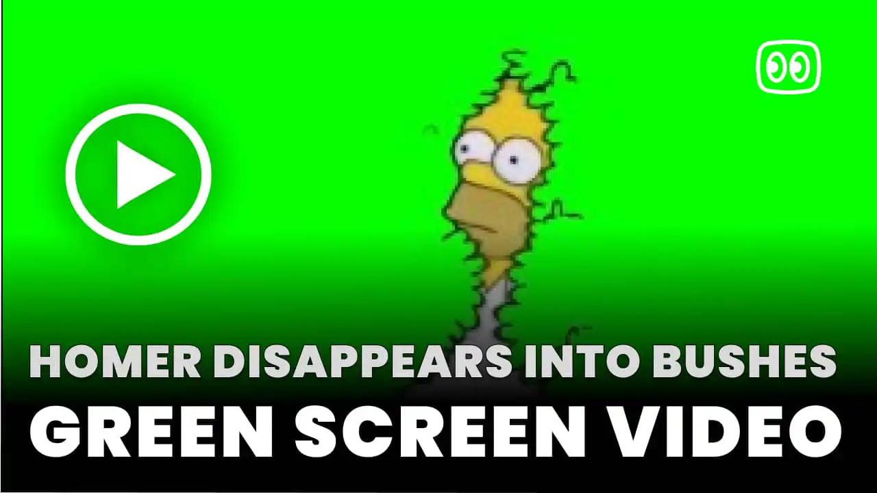 Homer disappears into bushes Green Screen
