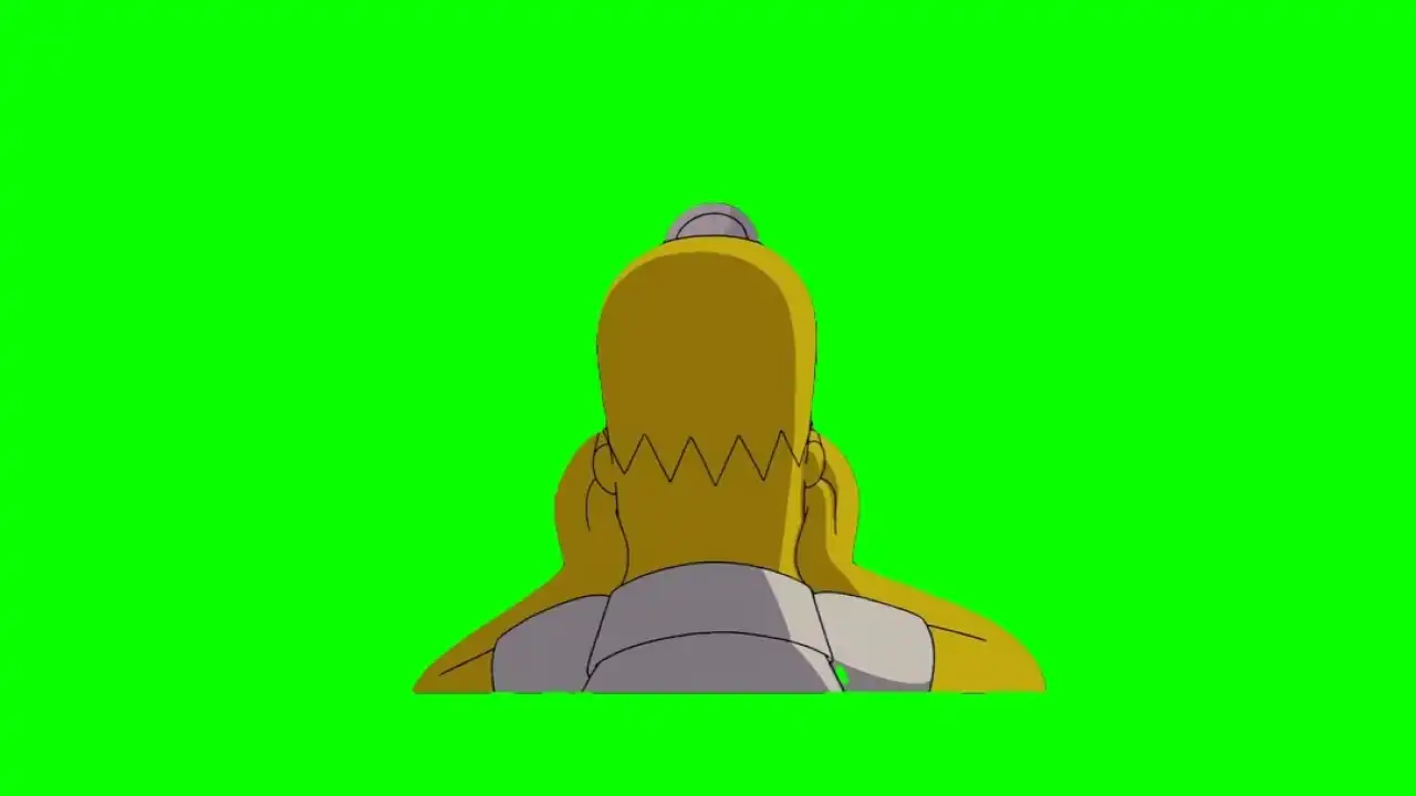 Homer simpson boring meme green screen