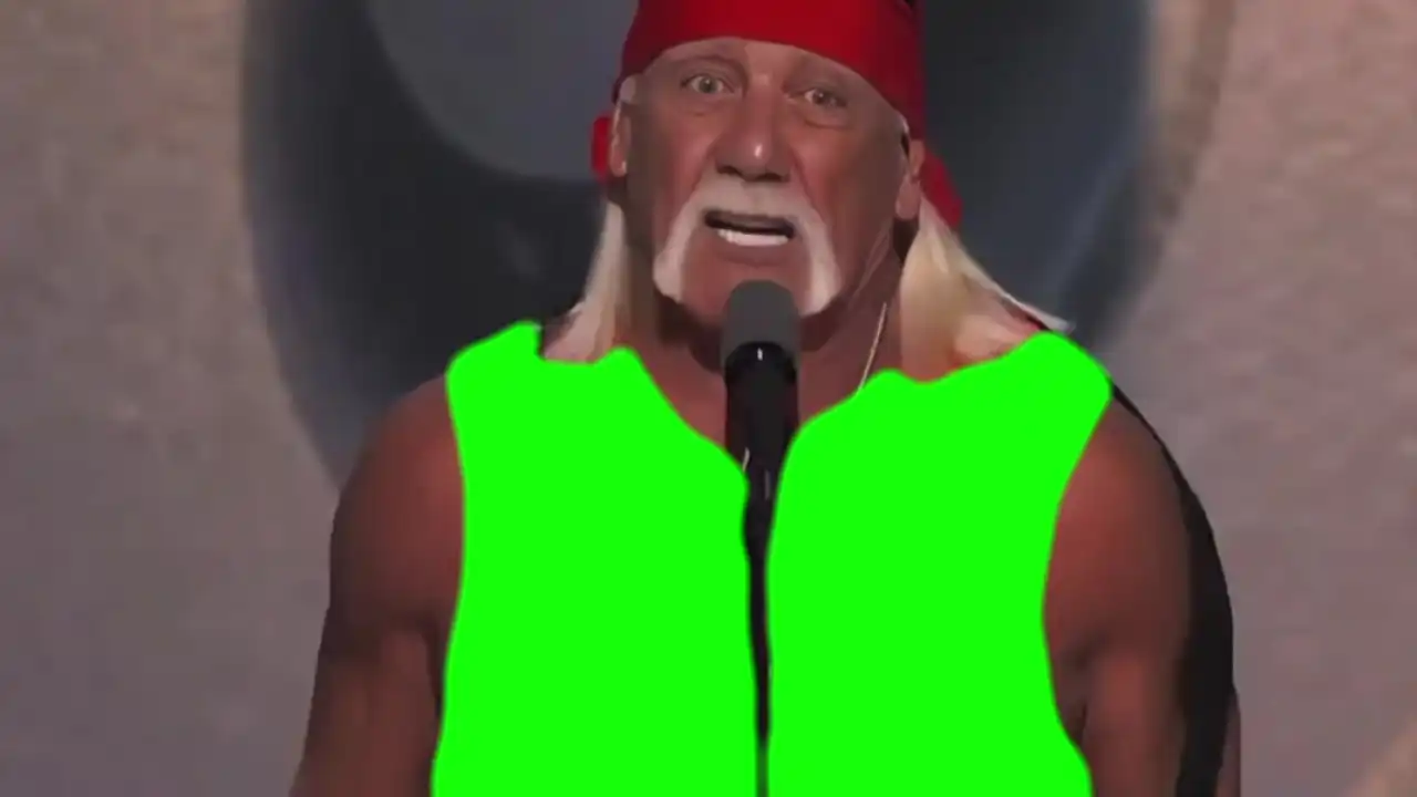 Hulk Hogan Rips his shirt at rnc meme green screen