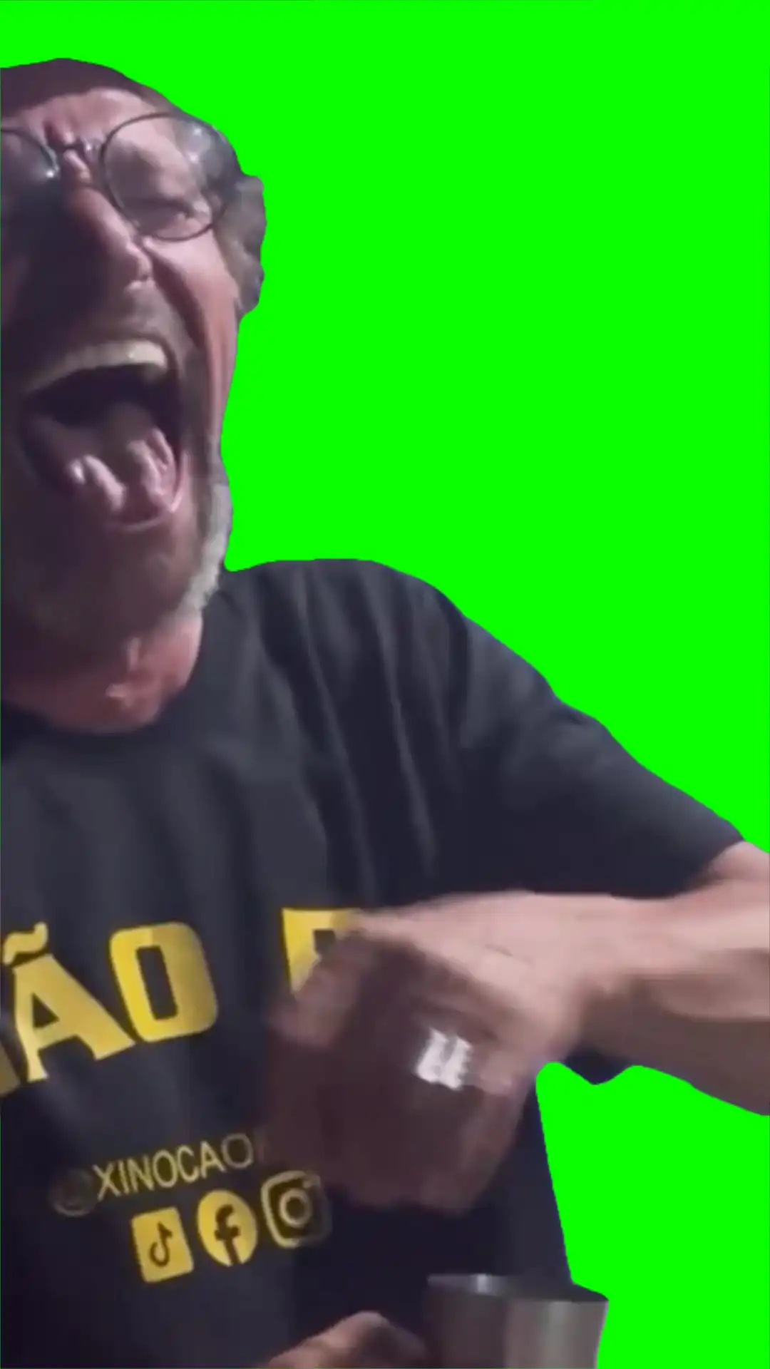 Hysterical Laugh meme green screen