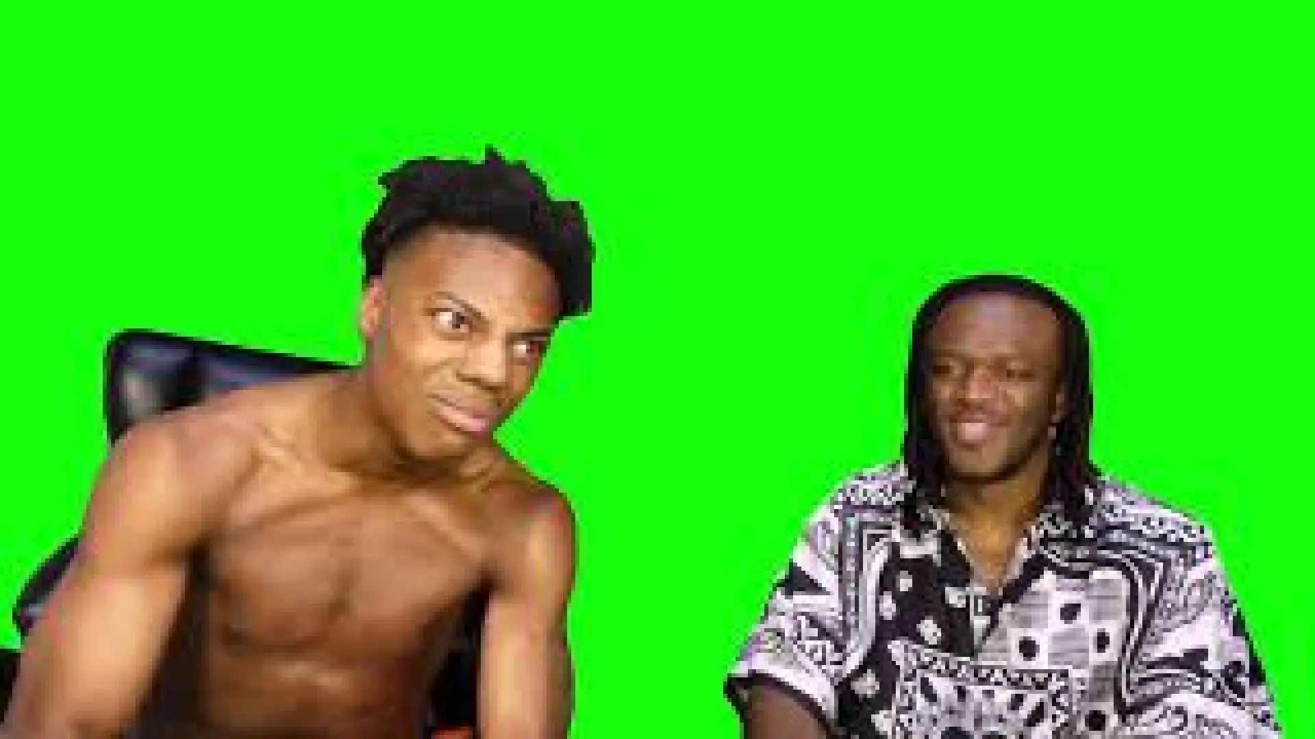 IShowSpeed Laughing at KSI’s Big Forehead Green Screen