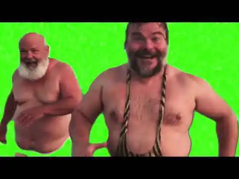 Jack Black and Kyle Gass Tenacious D on the beach green screen