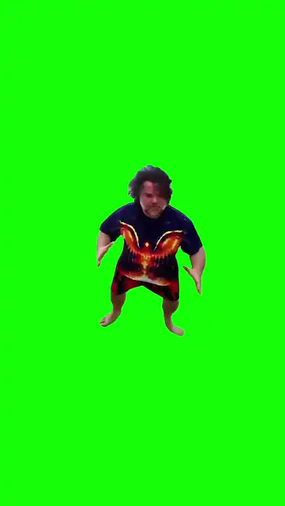Jack Black Fighting off Paparazzi with his moves Meme Green Screen