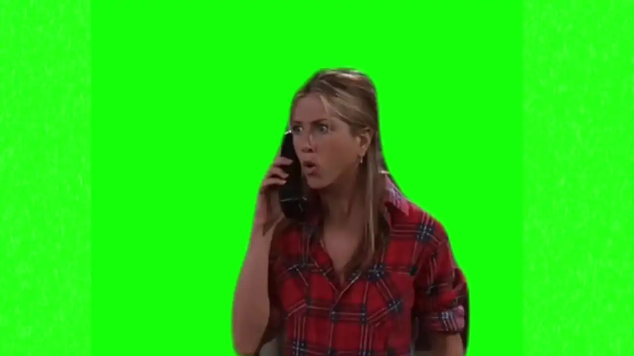 Jennifer Aniston ugh no meme green screen