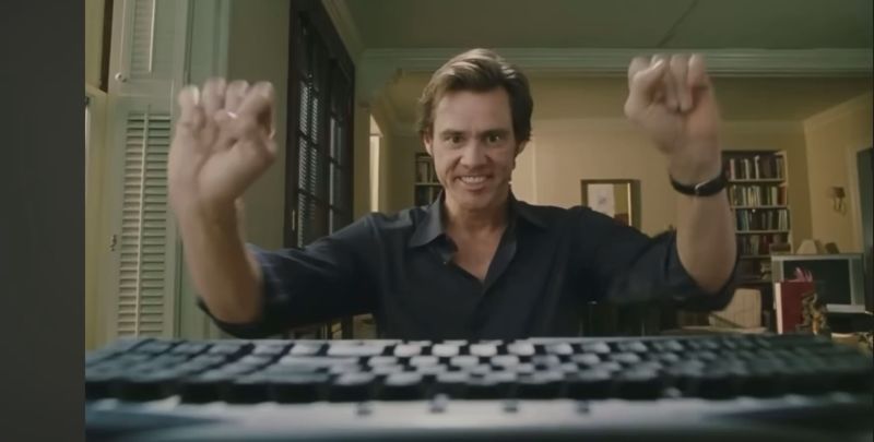 Jim Carrey Fast typing meme