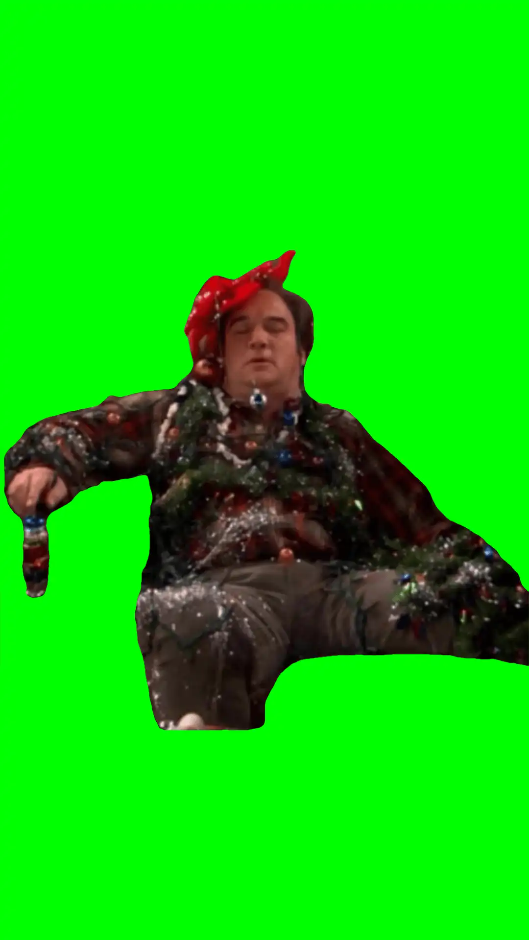 Jim Christmas decked out green screen