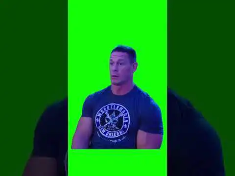 John Cena surprised green screen