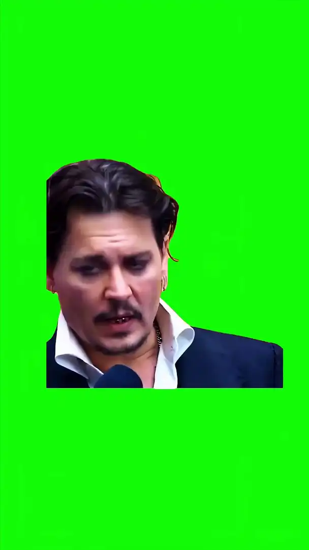 Johnny Depp Scared to death meme green screen