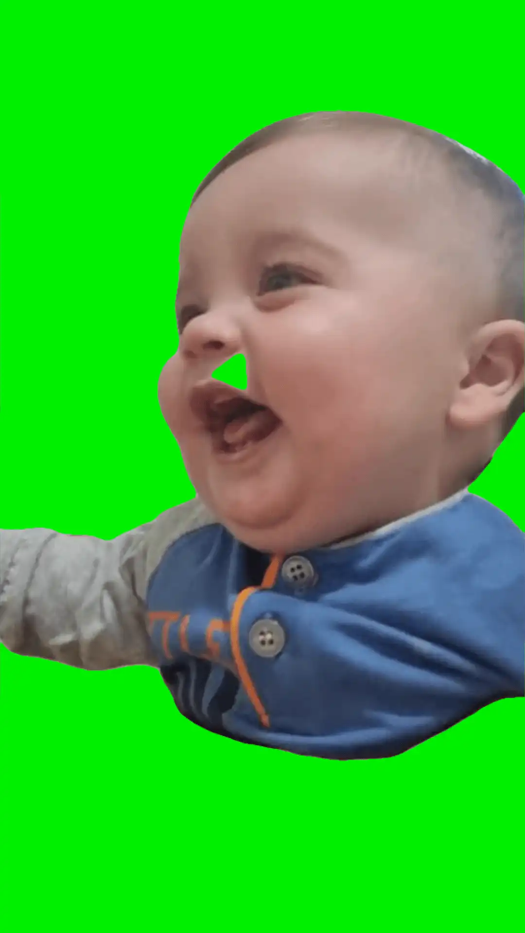 Johnny laughing green screen