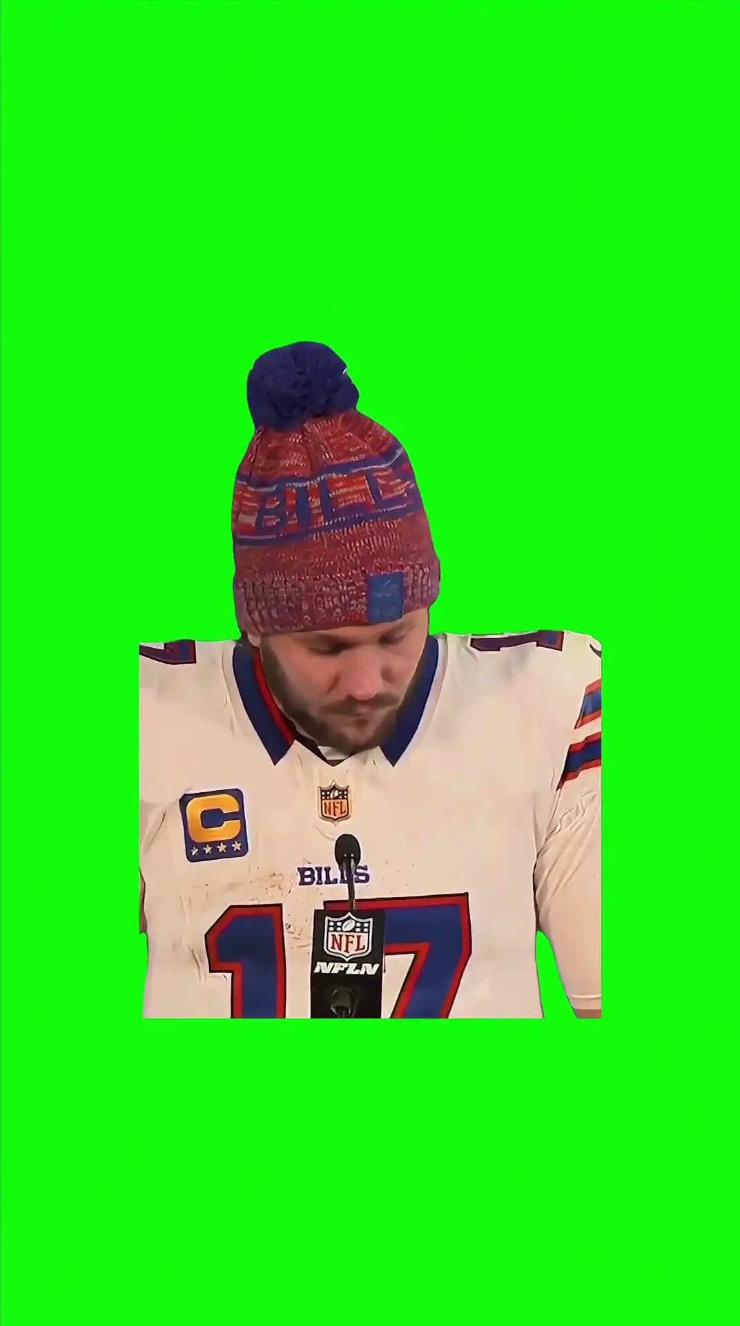 Josh Allen Crying Green Screen Meme