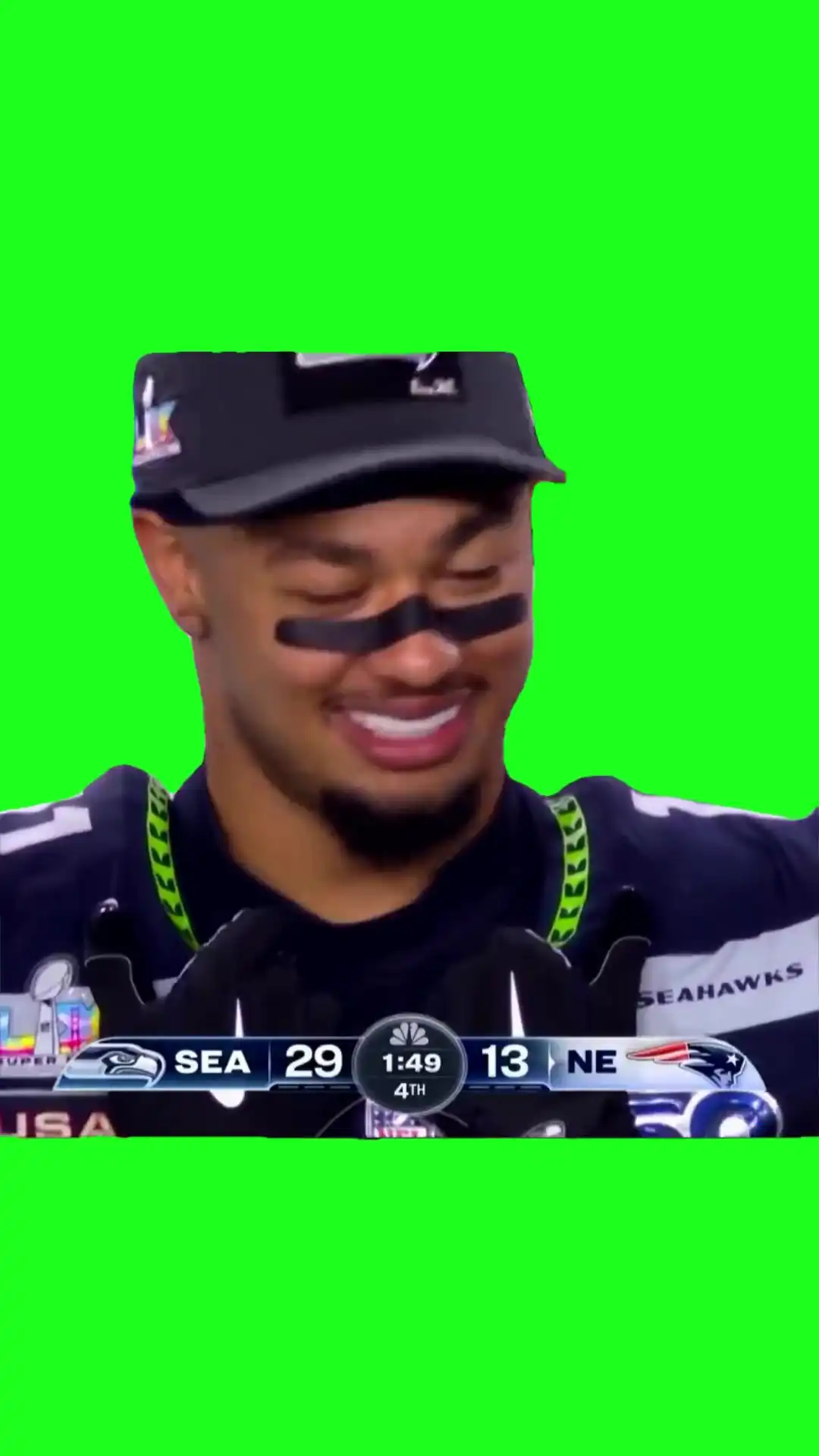 Jsn looking happy Green Screen meme