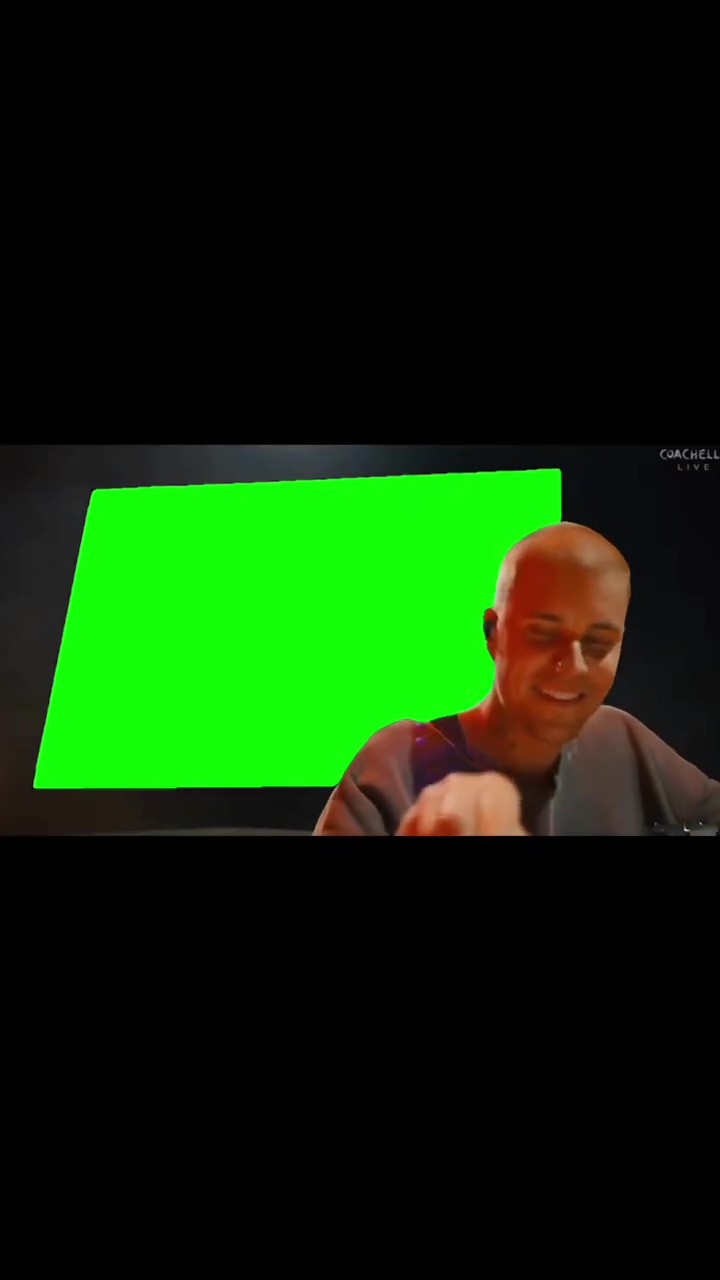 Justin Bieber Watching Videos at Coachella Green Screen Meme