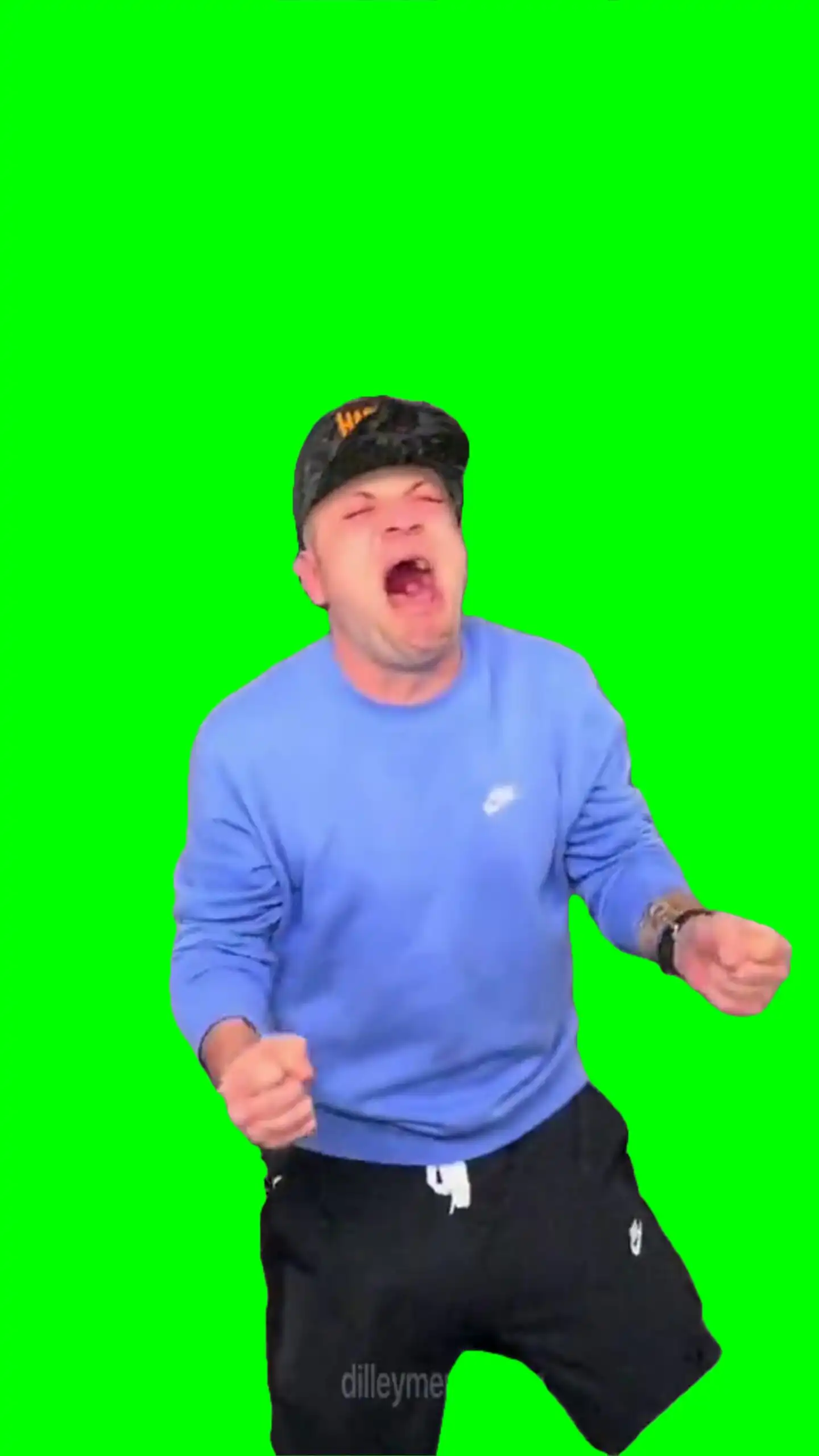 Kamala fan screaming no meme green screen