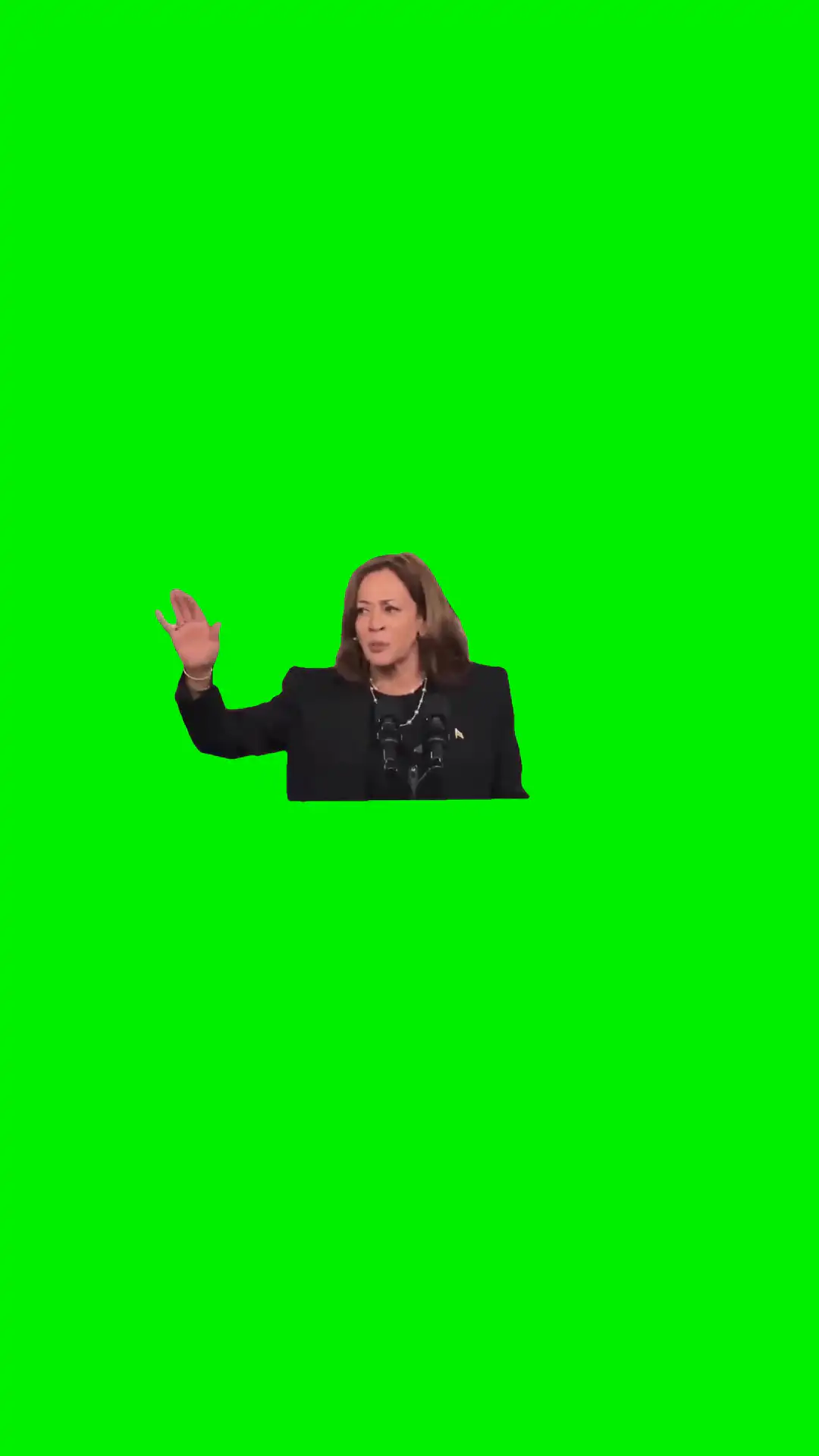 Kamala I am speaking green screen