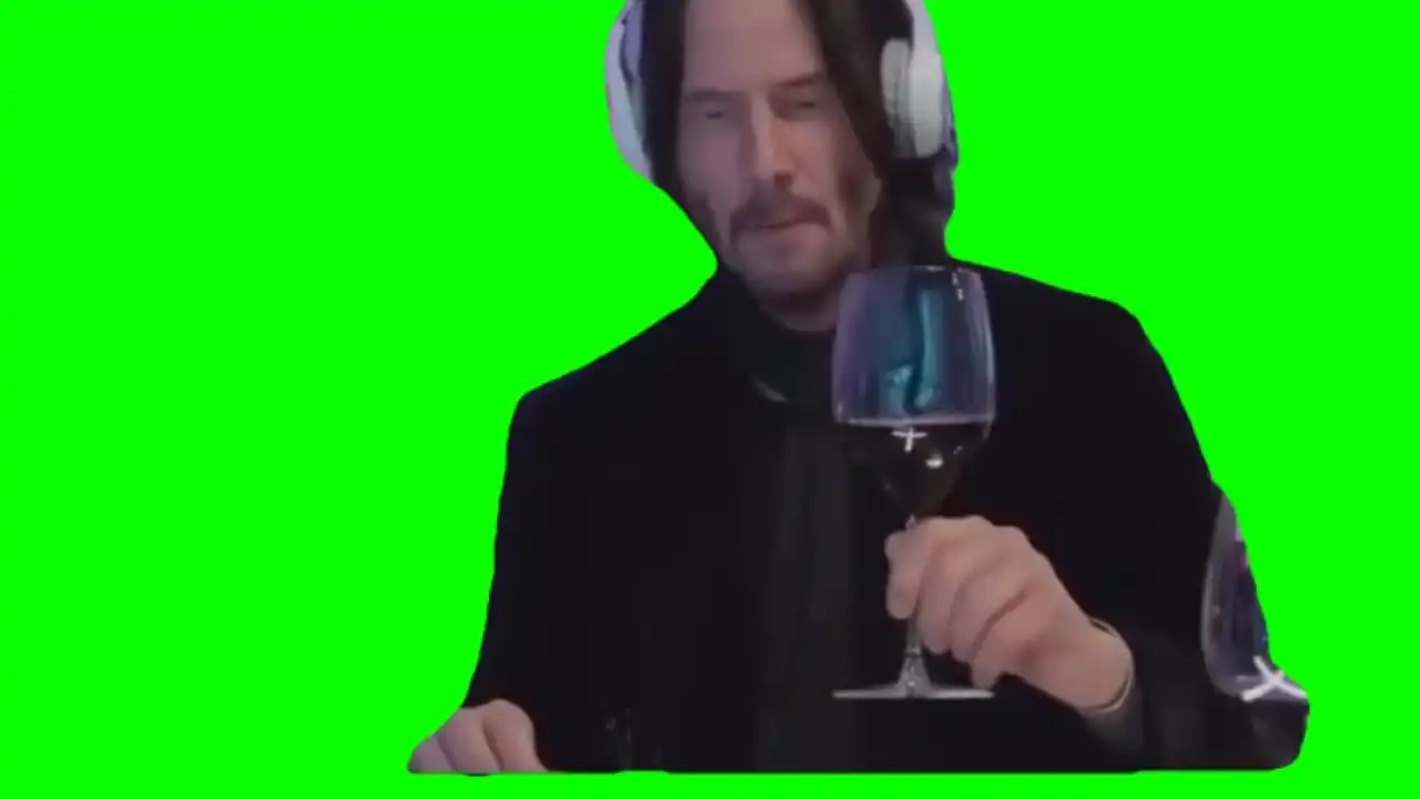 Keanu Reeves Crying meme Green screen