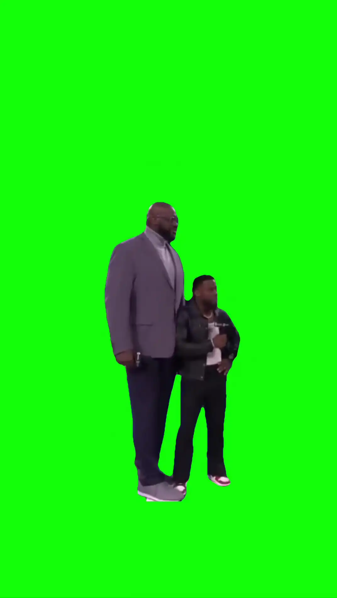 Kevin hard telling shaq back up man Meme Green Screen