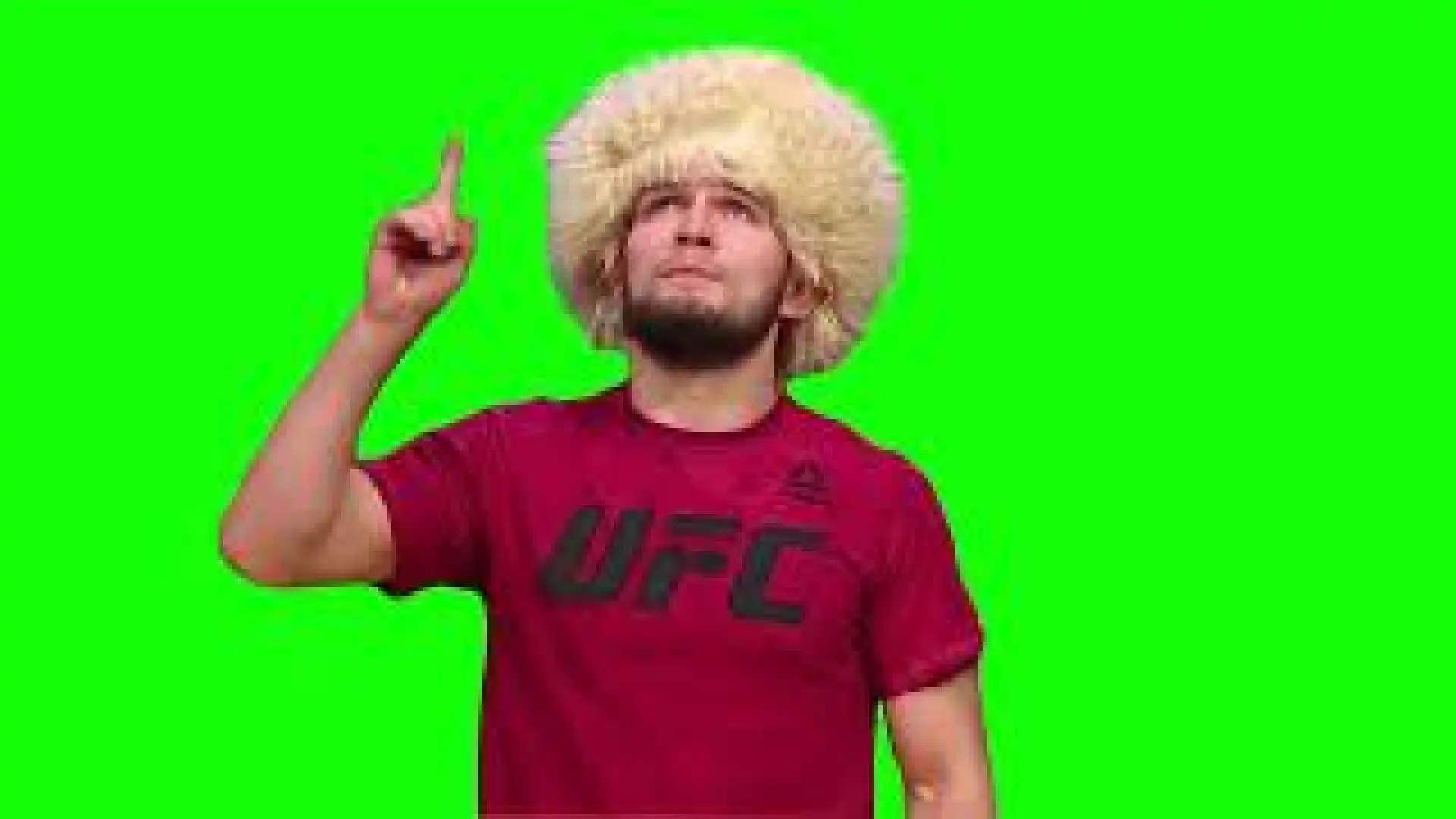 Khabib Pointing Up to the Sky Green Screen