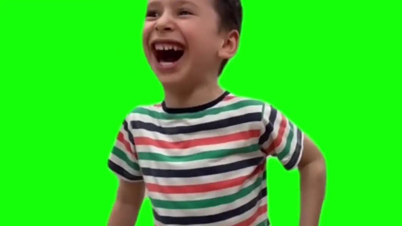 kid is laughing Green Screen