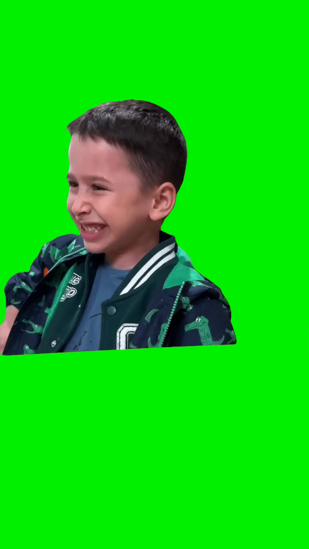 Kid laughs green screen