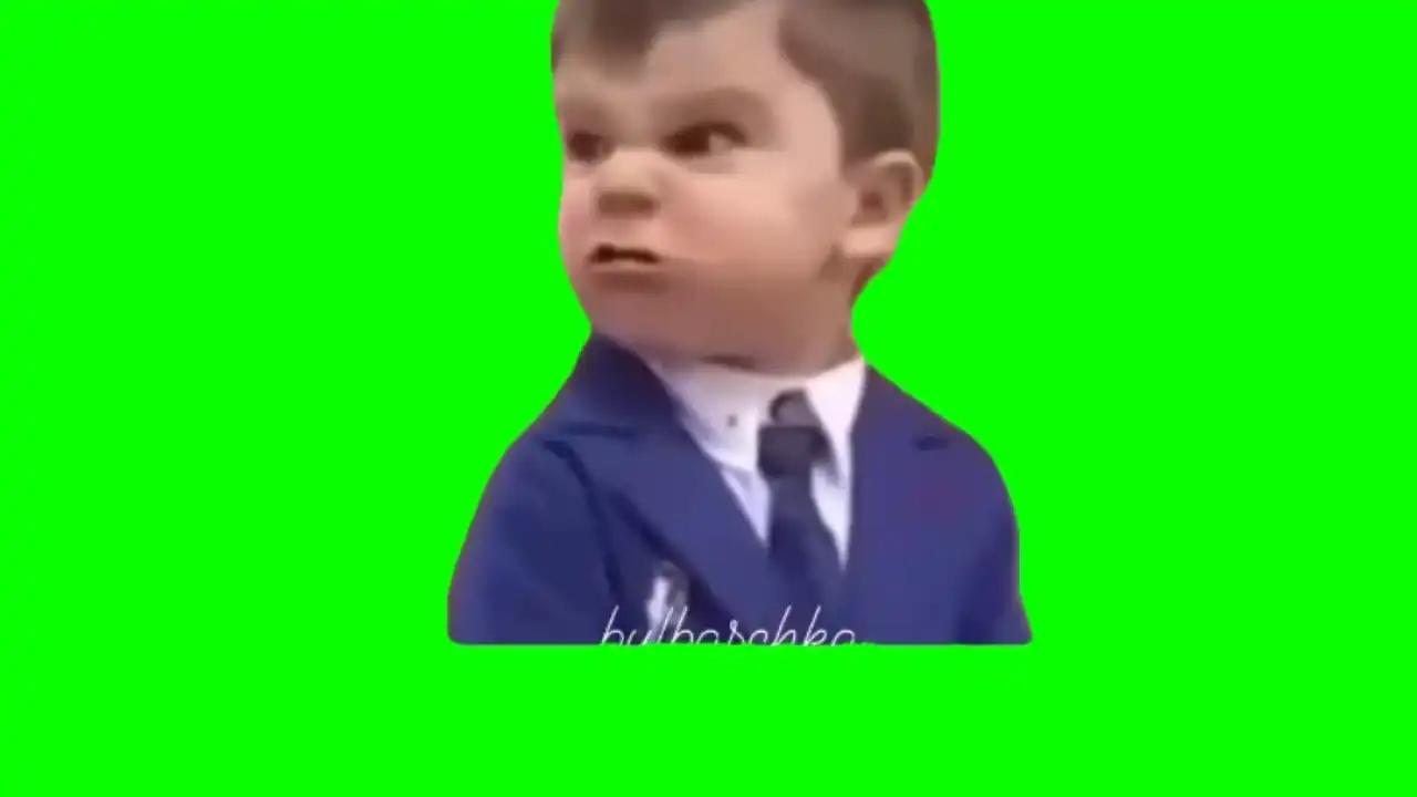 Kid making Faces Meme Green Screen