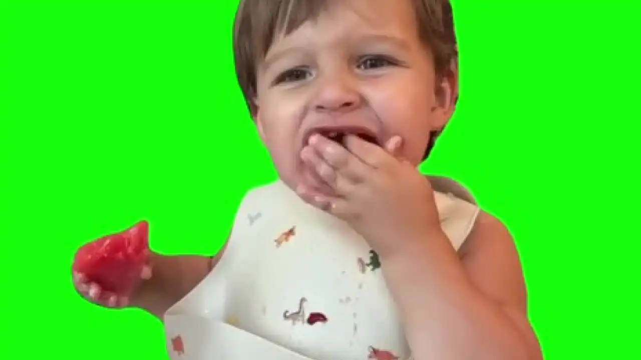 Kid Munching Meme green screen