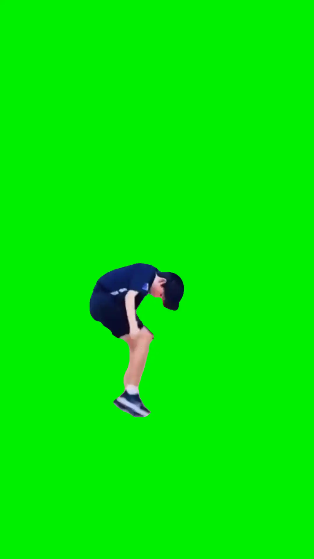 Kid running fast in one place meme green screen