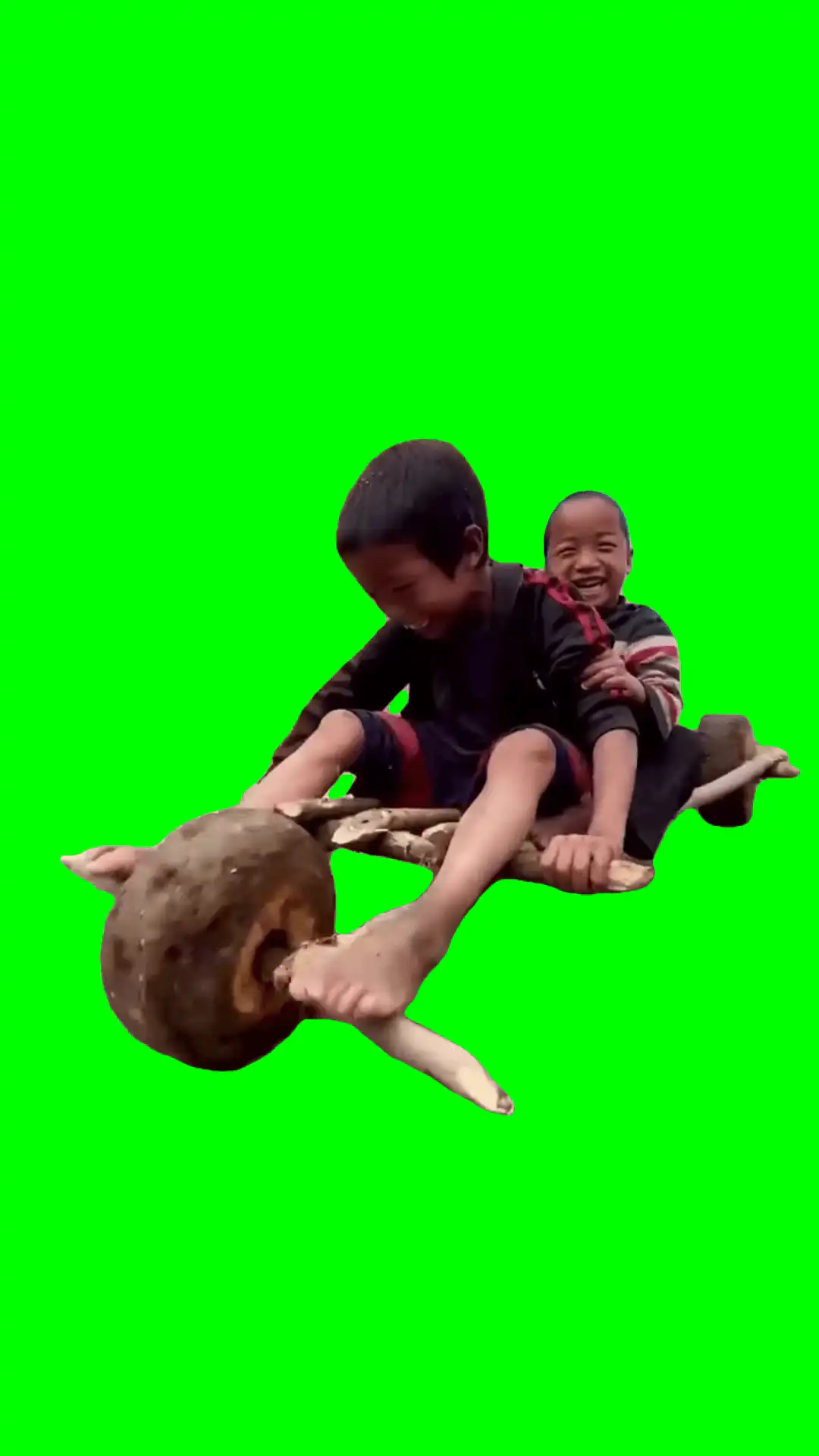 Kids riding custom Bike Meme Green Screen