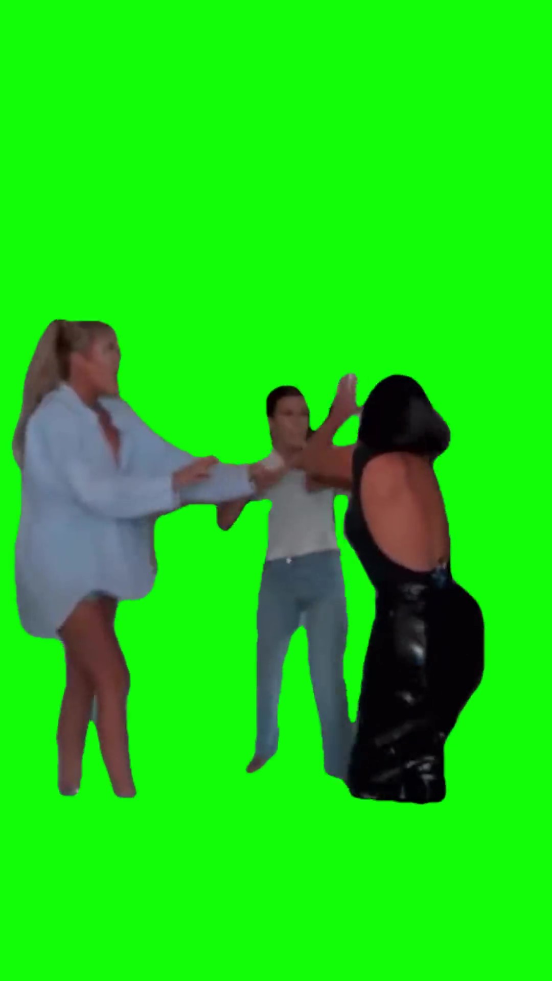 kim fights her sister Green Screen Meme