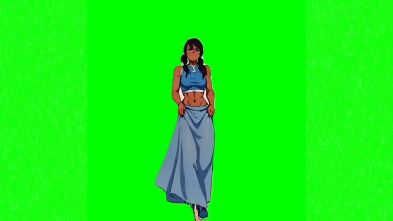Korra anime tell your girlfriend dance meme green screen