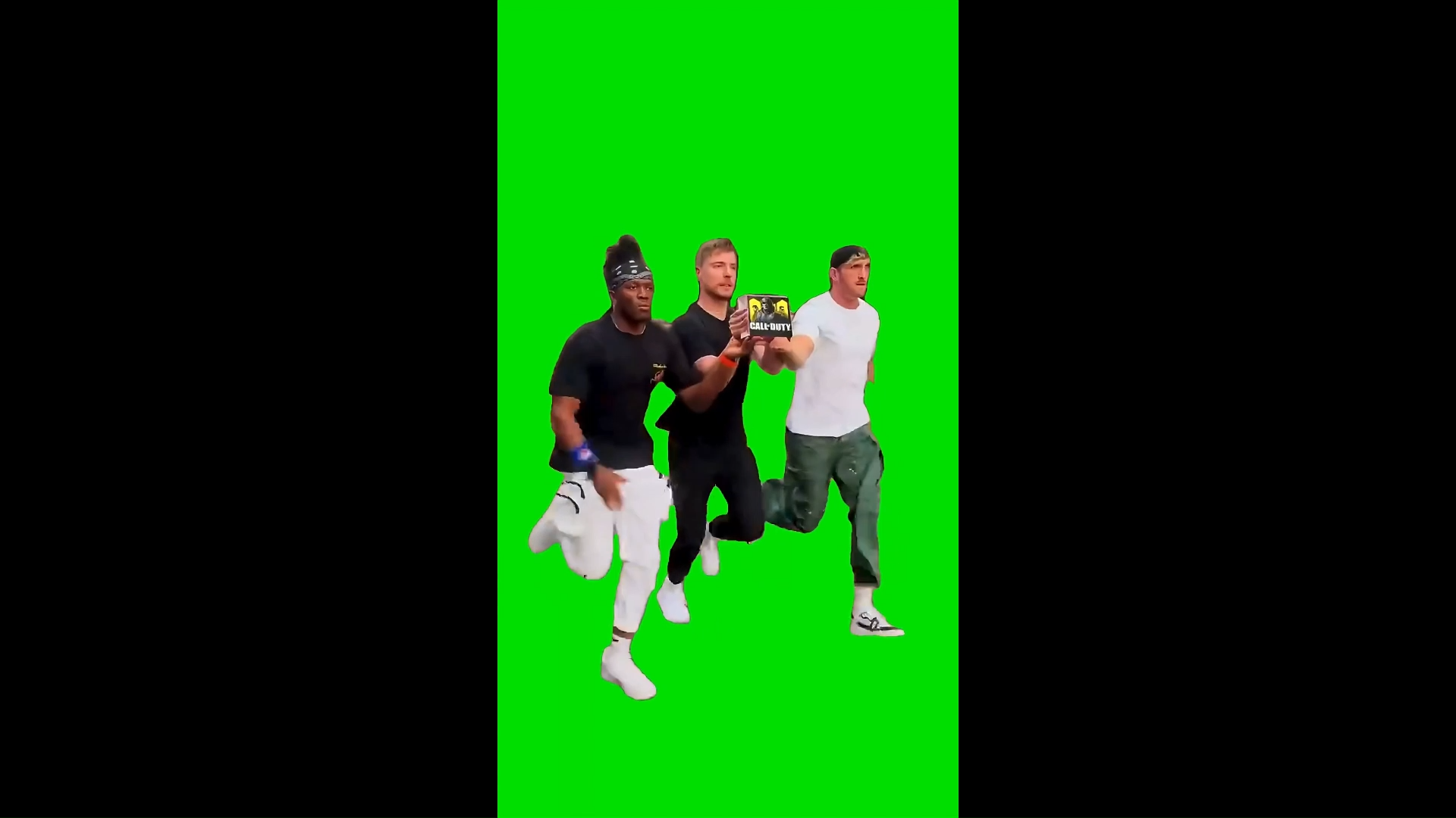 KSI MrBeast Logan Paul Running with COD Boxes Green Screen Memes
