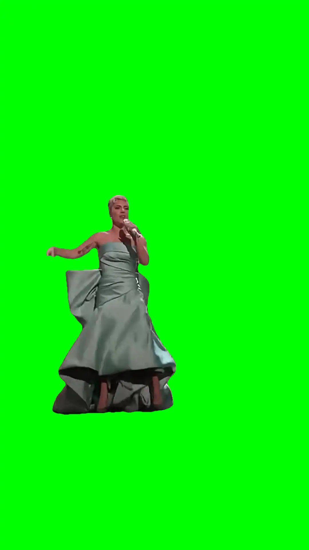 Lady gaga tweaking green screen