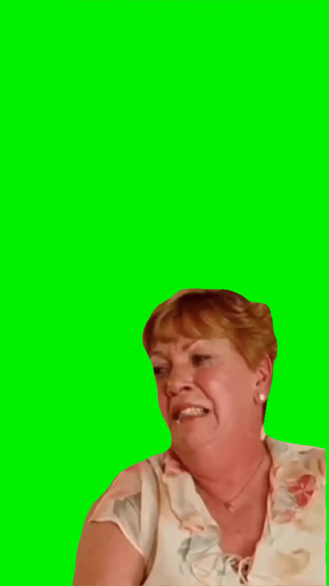 Lady scared crying meme green screen