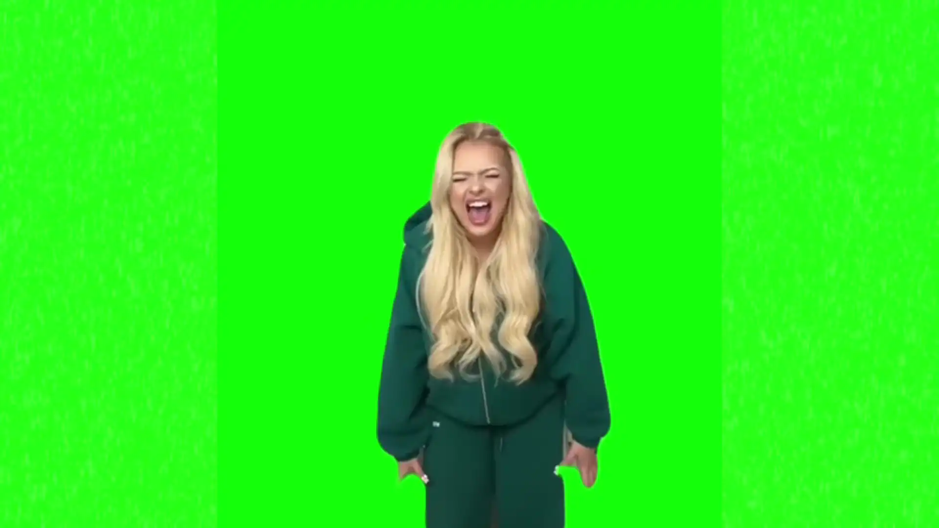 Lady screaming meme green screen