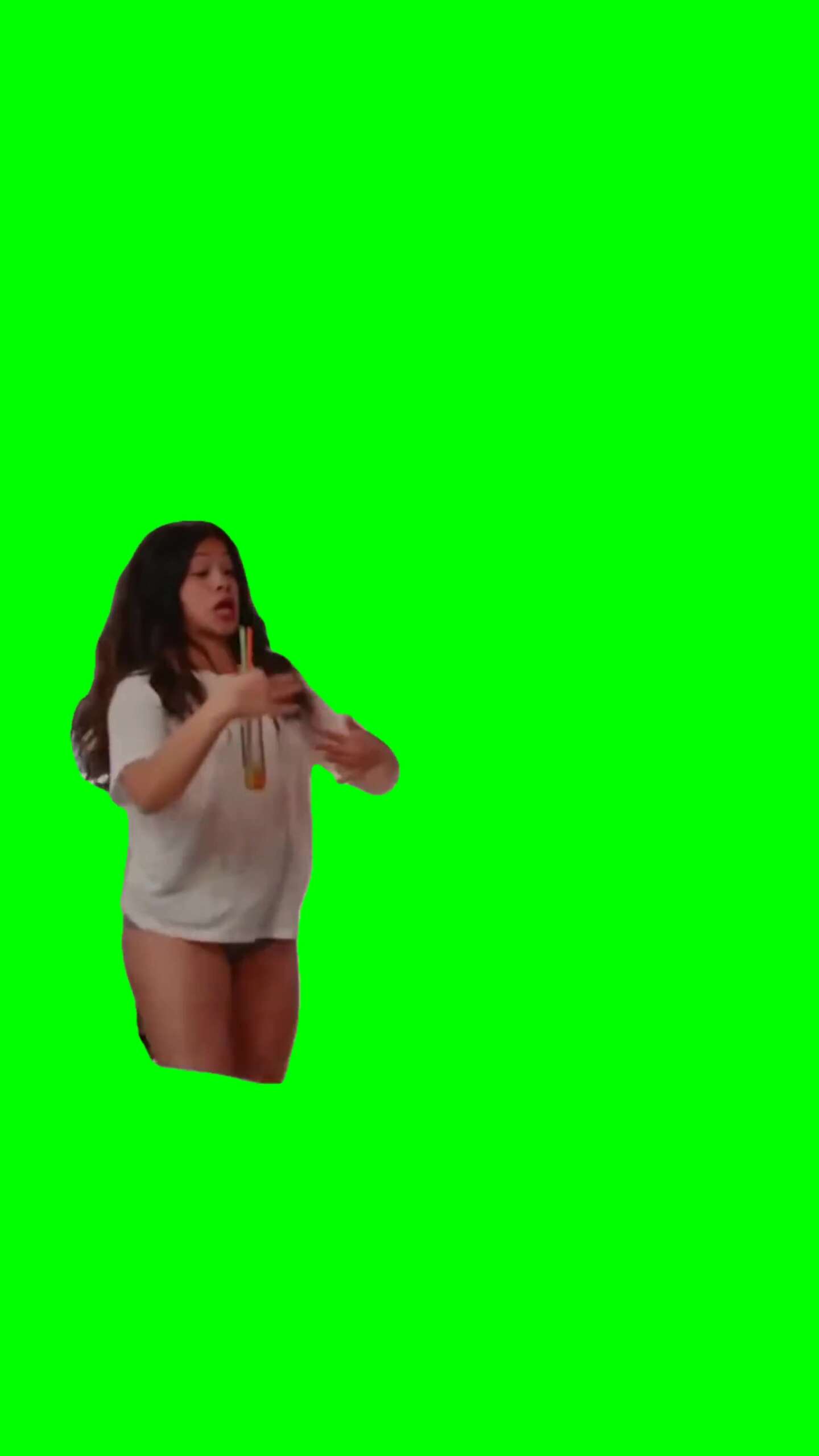 lady Singing and dancing Green Screen Meme