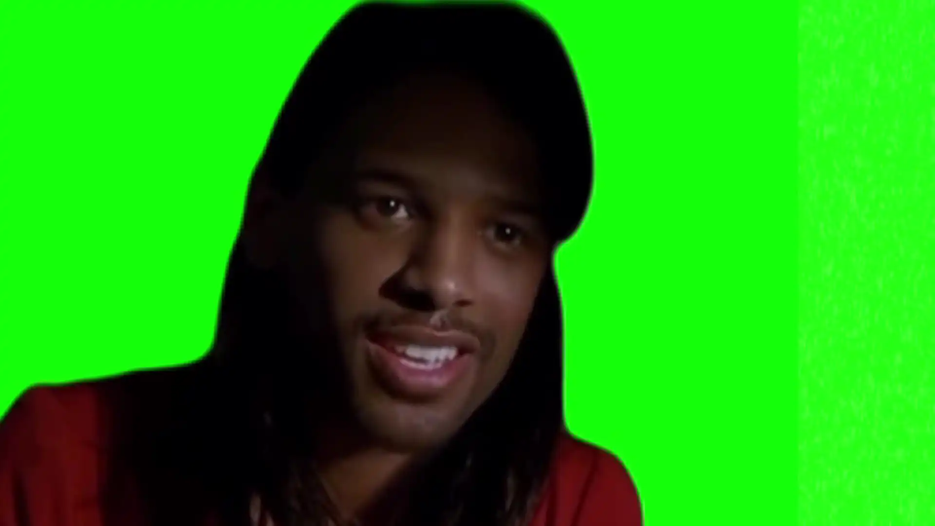 Lady transforms into man meme green screen