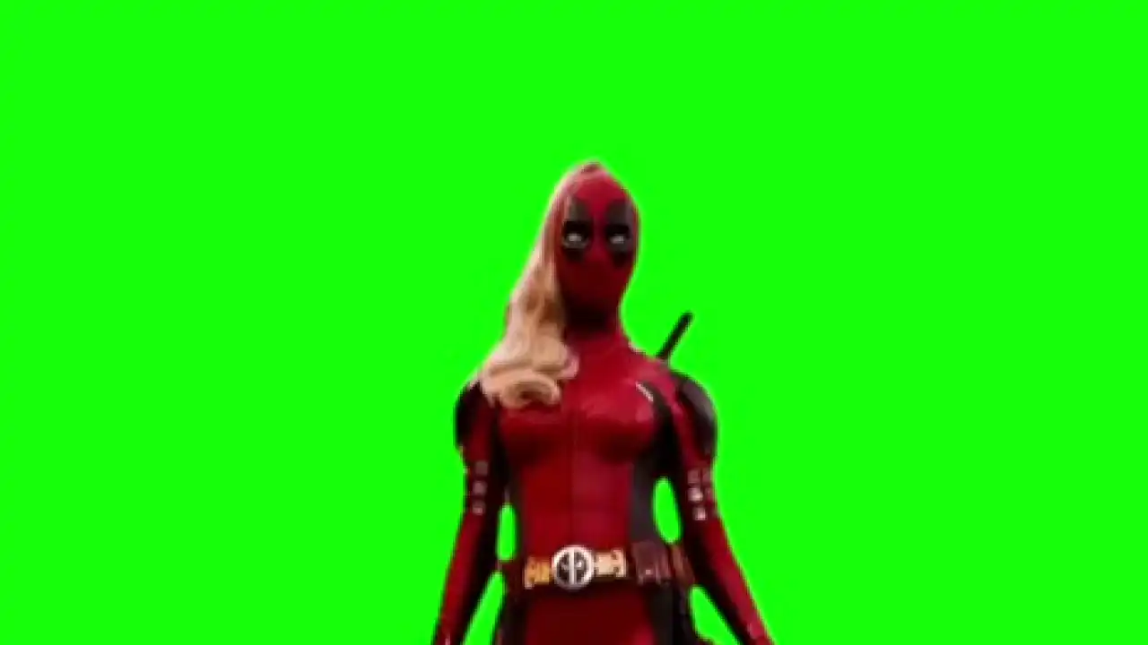 Ladypool and Deadpool meme green screen