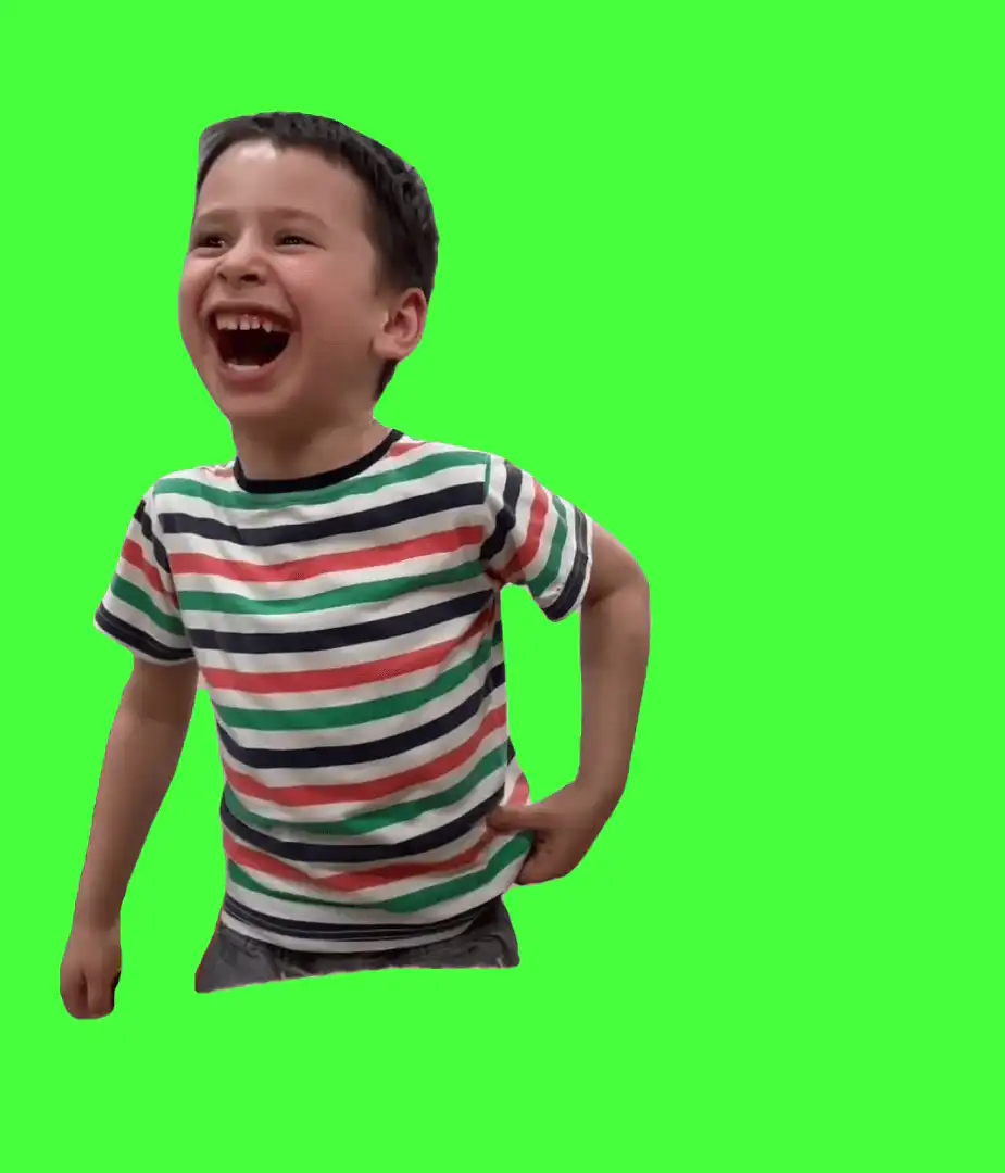 Laughing kid meme Green screen