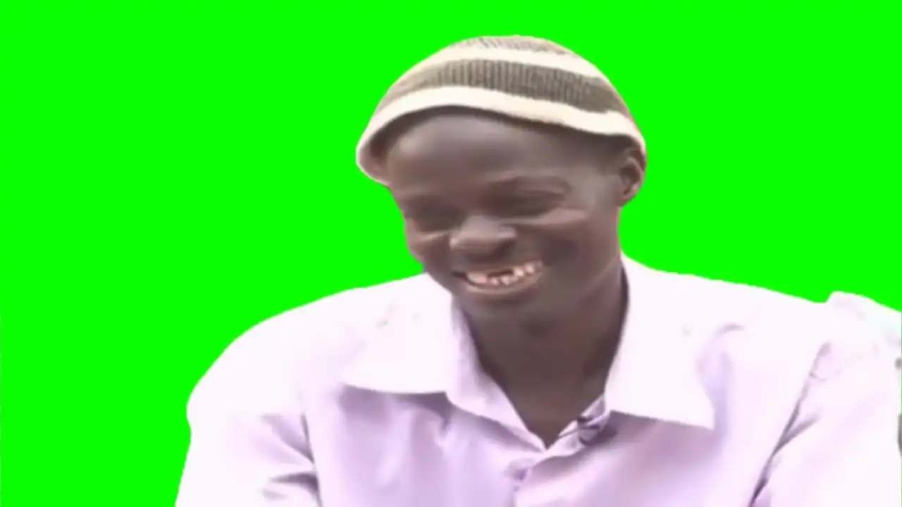 Laughing man green screen
