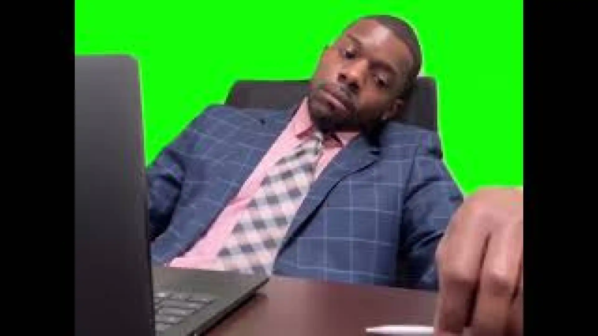 lazy worker meme green screen