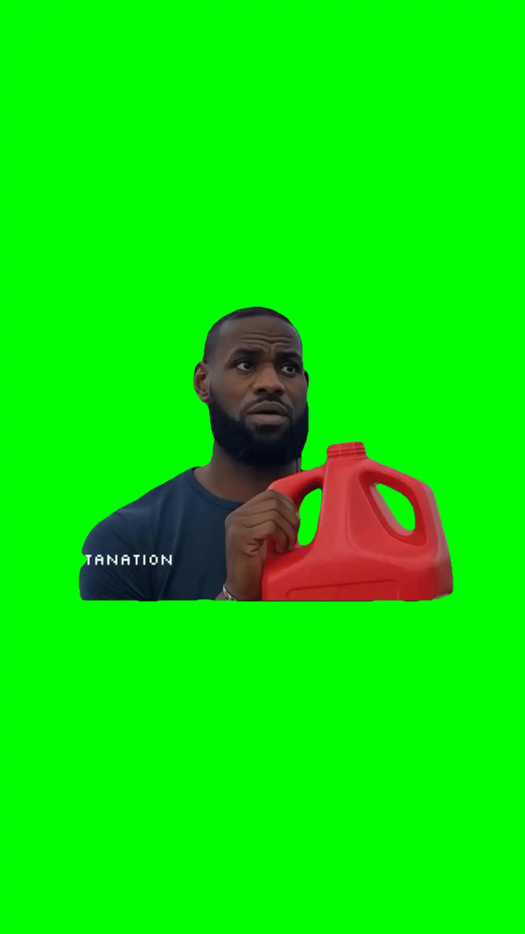Lebron with gas can meme green screen