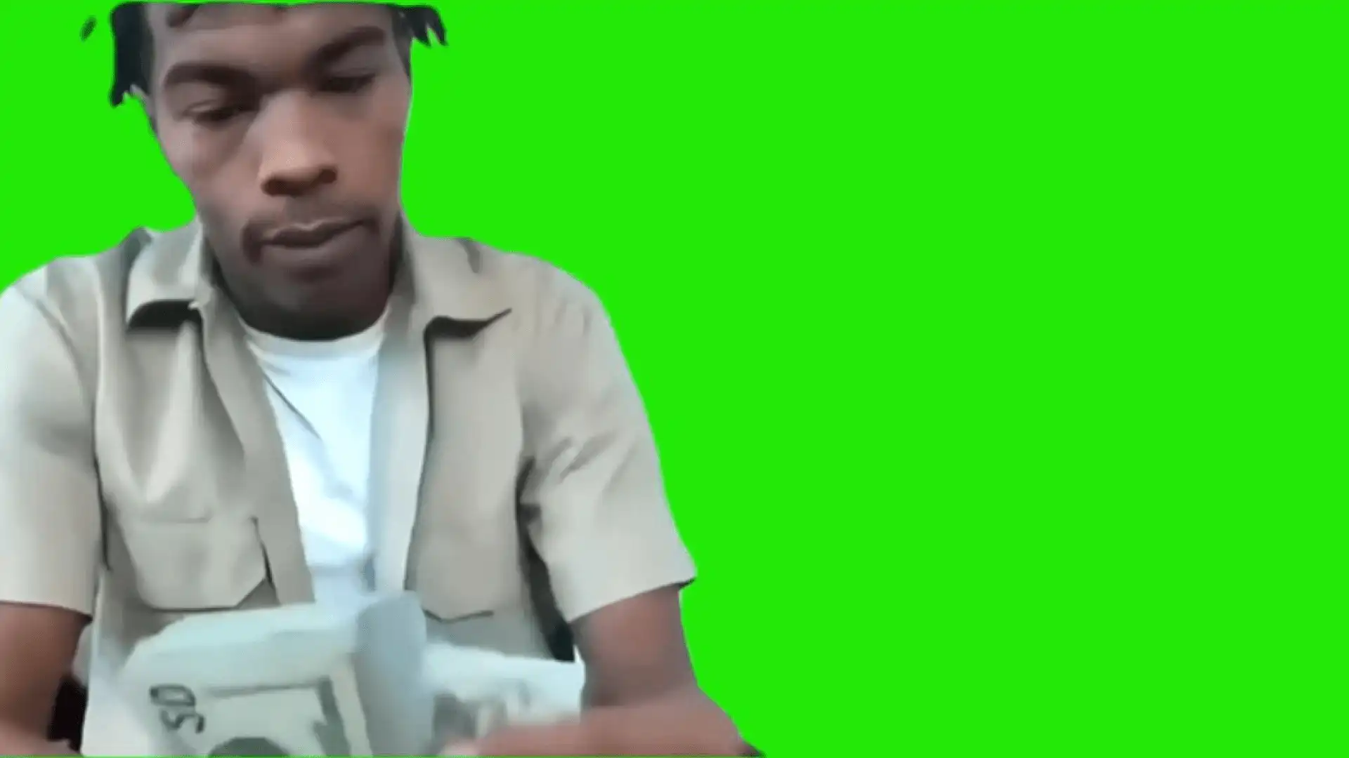 Lil baby counting money green screen