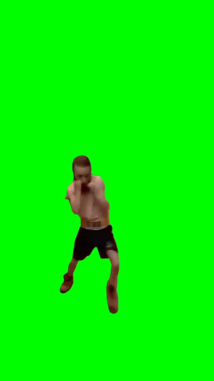 Lil dude boxing meme Green Screen