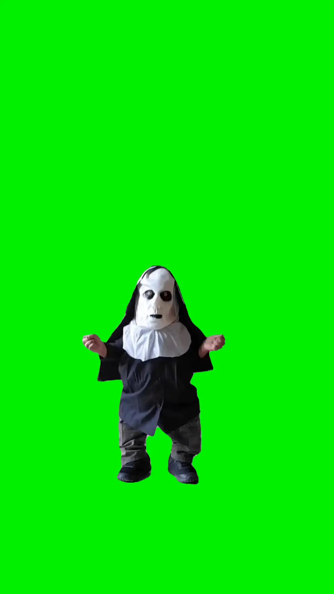Lil nun dancing meme green screen