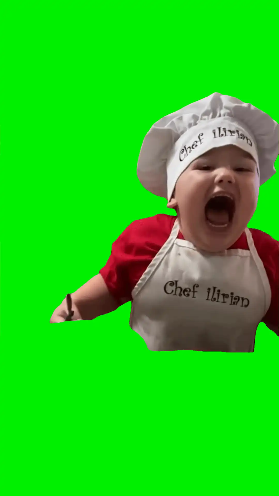 Little chef screams meme green screen