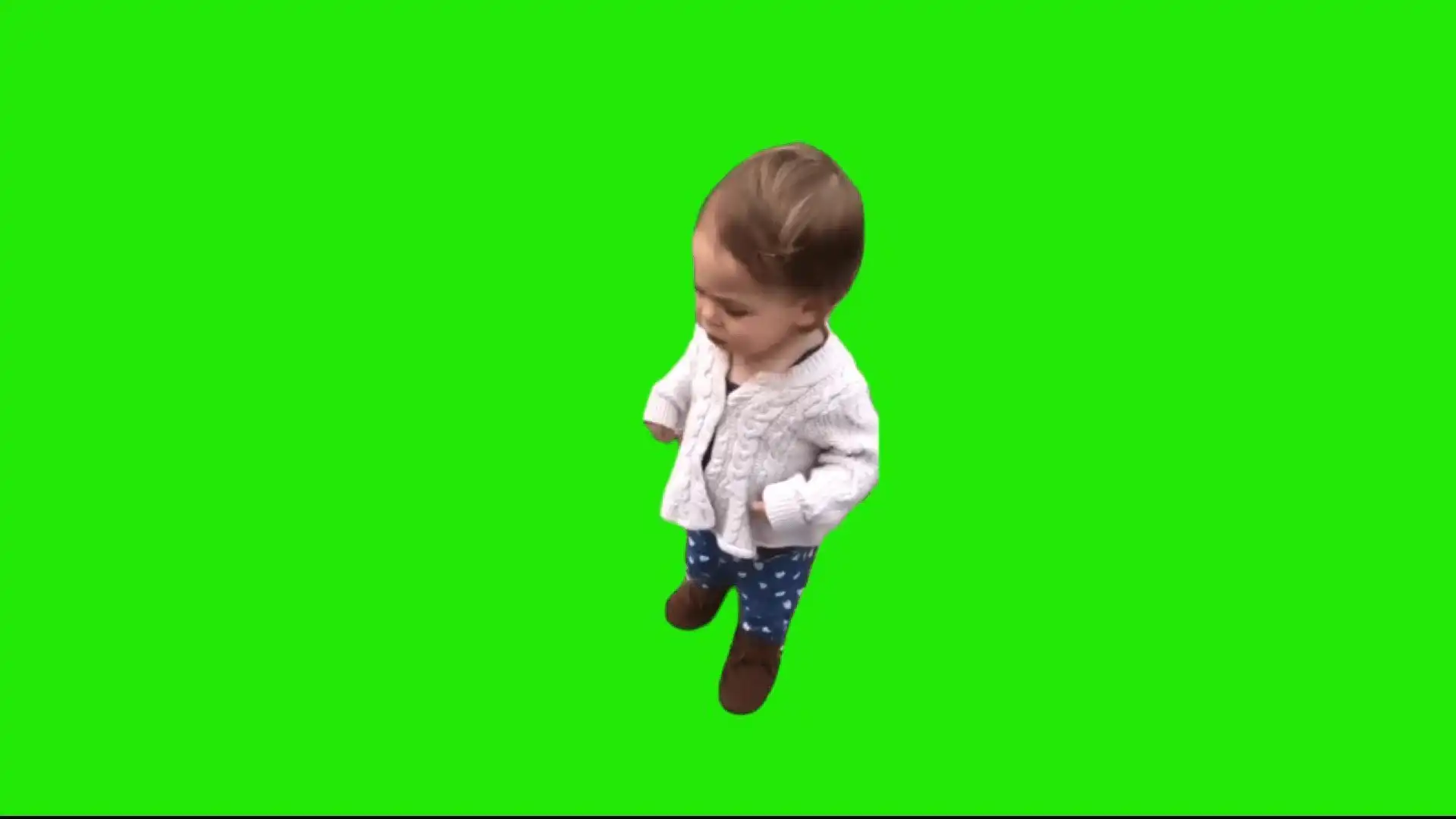 Little girl saying no no no no meme green screen