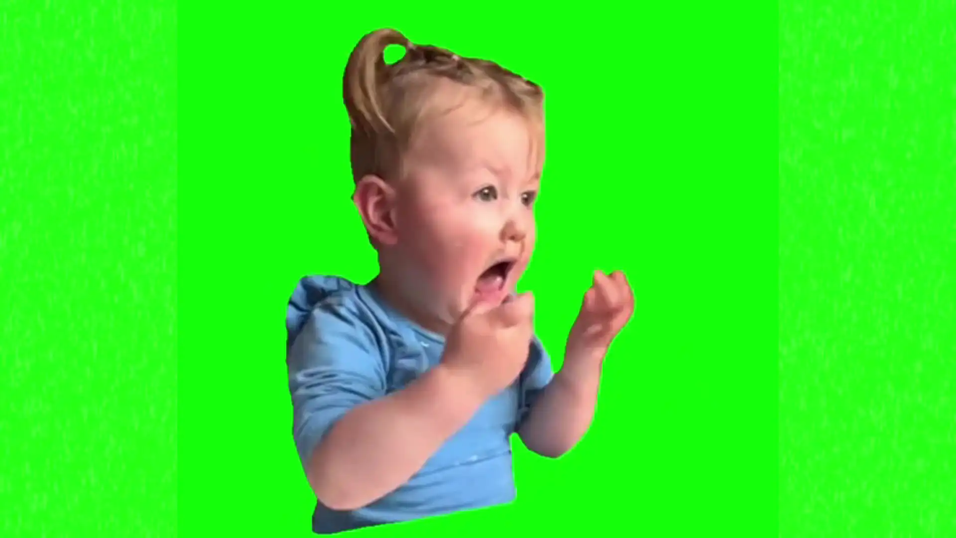 Little girl scream meme green screen