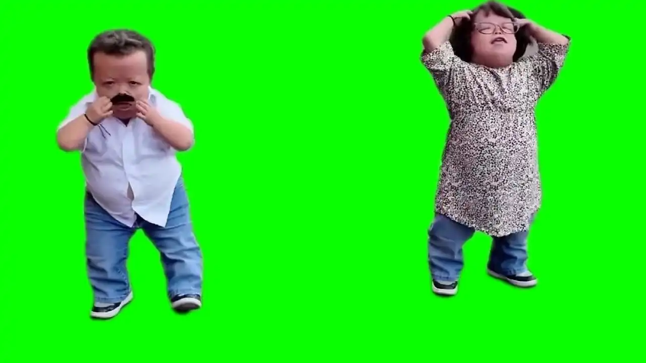 Little people bye bye bye dance meme green screen