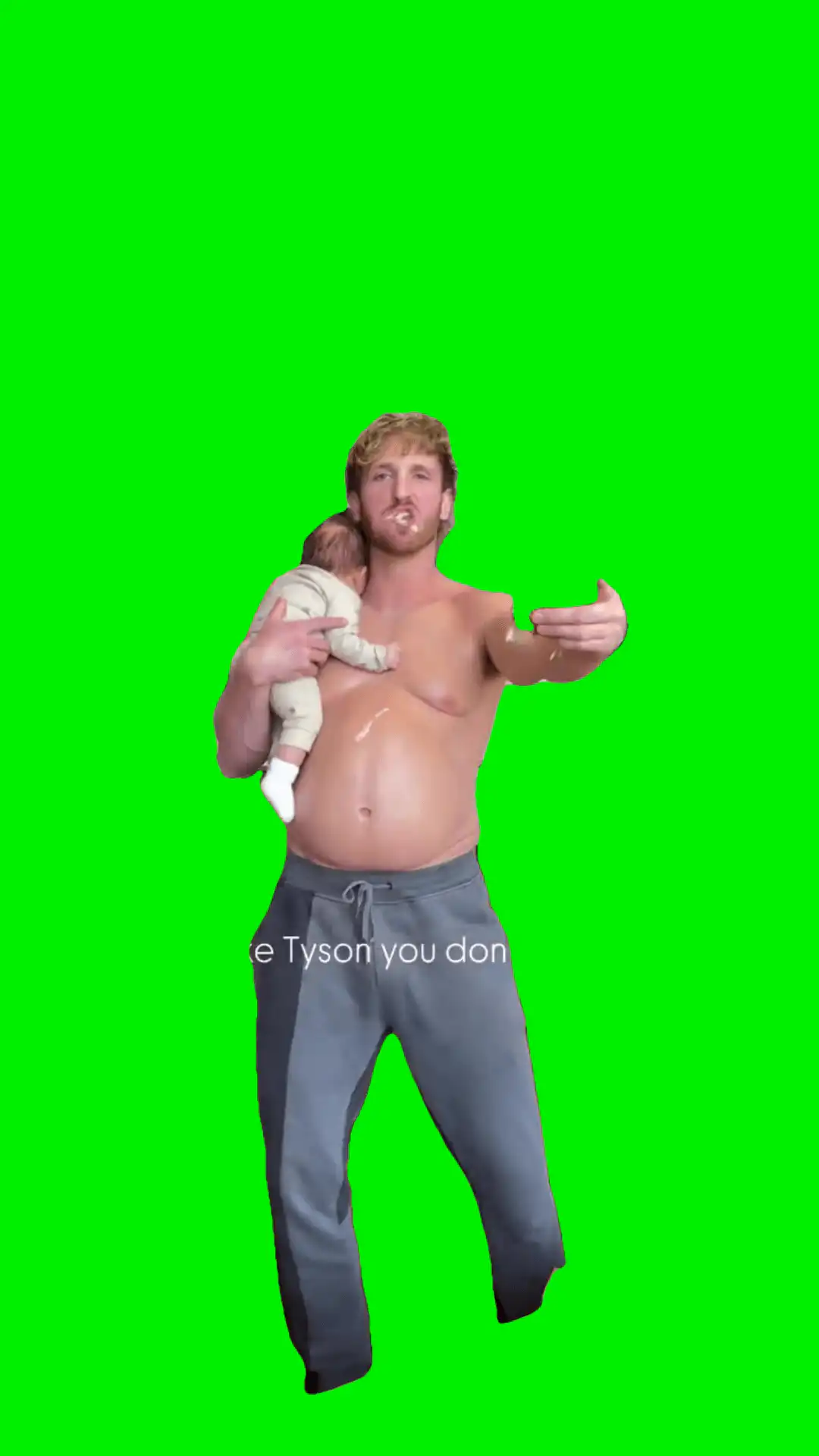 Logan paul dad bod big mac meme gree screen
