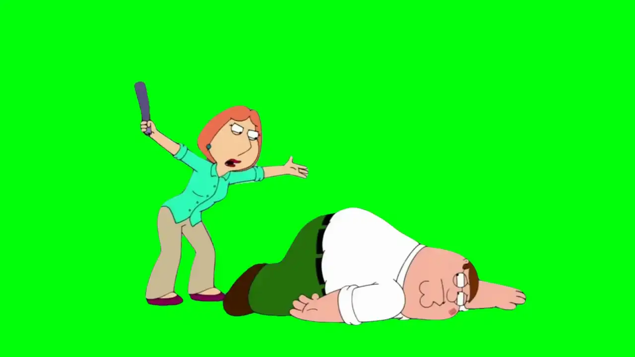 Lois beats up peter meme Green Screen