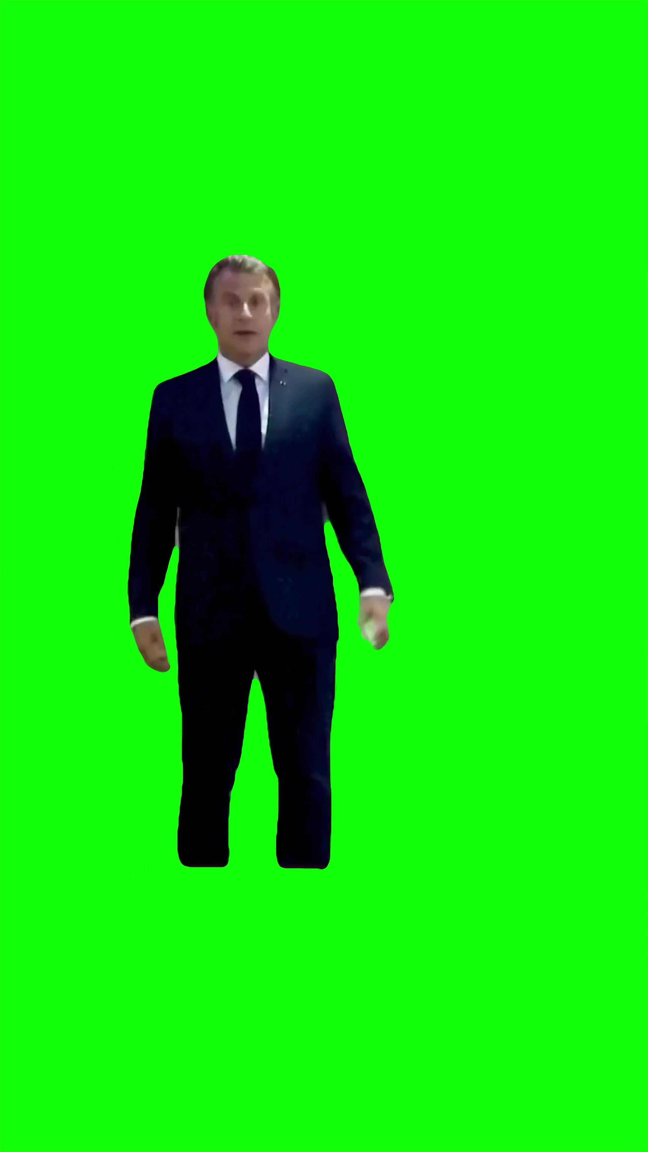 Macron shove Meme Green Screen